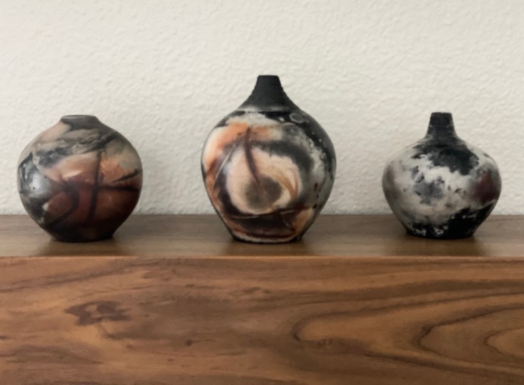 Beautiful Burnished Raku